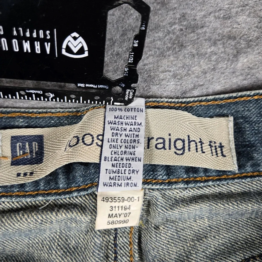 Gap Jeans Mens 34x30 Blue Loose Fit Baggy Y2K Faded Skater Faded Denim Pants